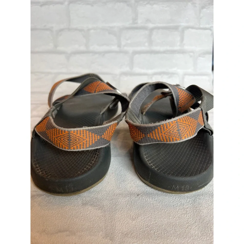Chaco Z1 Classic Mens Sandals Grey Orange Straps Outdoor Hiking 13 gorpcore